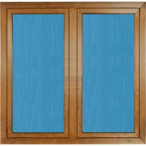 Ventana PVC 1000x1000 Roble Dorado 2 Hojas Oscilobatiente Vidrio Transparente