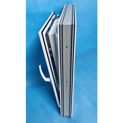 Ventana PVC 500x500 Blanca Oscilobatiente Izquierda Vidrio Mate