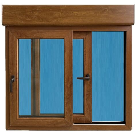 Ventana PVC 1000x1155 Roble Dorado Corredera con Persiana Vidrio Transparente