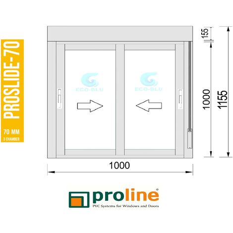 Ventana PVC 1000x1155 Roble Dorado Corredera con Persiana Vidrio Transparente