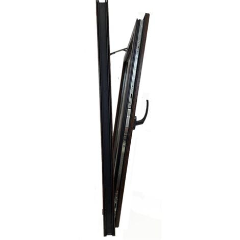 Ventana PVC 500x500 Nogal Oscilobatiente Derecha Vidrio Mate