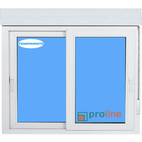 Ventana PVC 1200x1155 Blanca Corredera con Persiana Vidrio Transparente
