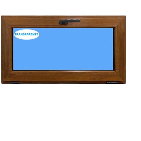 Ventana PVC 800X500 Roble Dorado Oscilante Vidrio Transparente