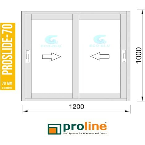 Ventana PVC 1200x1000 Blanca Corredera Vidrio Transparente