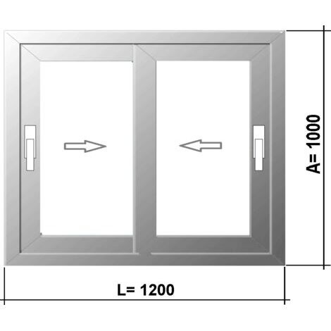 Ventana PVC 1200x1000 Blanca Corredera Vidrio Transparente
