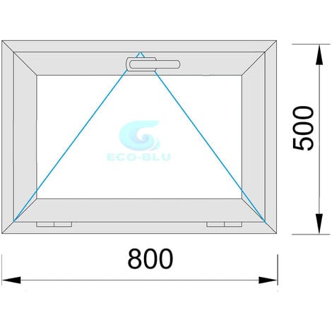 Ventana PVC 800X500 Blanca Oscilante Vidrio Transparente