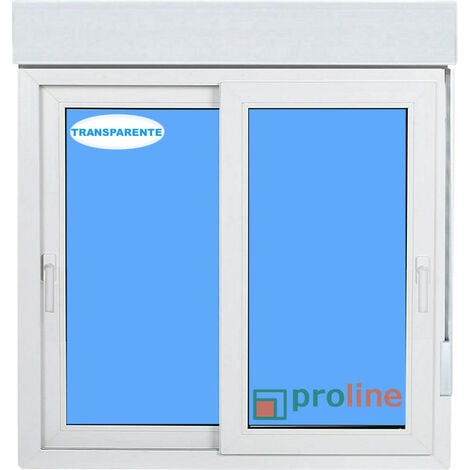 Ventana PVC 1000x1155 Blanca Corredera con Persiana Vidrio Transparente