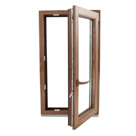 Ventana PVC PROLINE 700x1000 Roble Dorado Oscilobatiente Derecha Vidrio Transparente