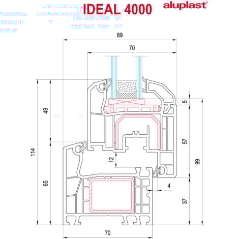 Ventana PVC 1200x1200 Blanca 2 Hojas Oscilobatiente Vidrio Transparente