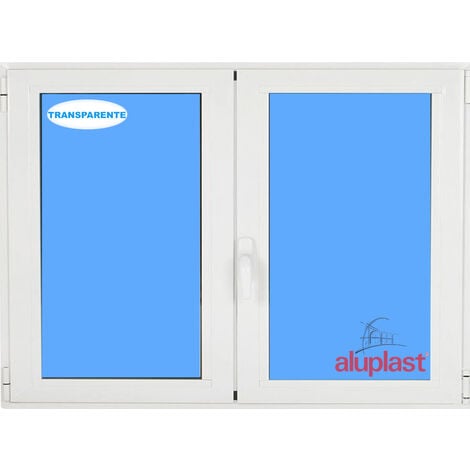 Ventana PVC 1400x1000 Blanca 2 Hojas Oscilobatiente Vidrio Transparente