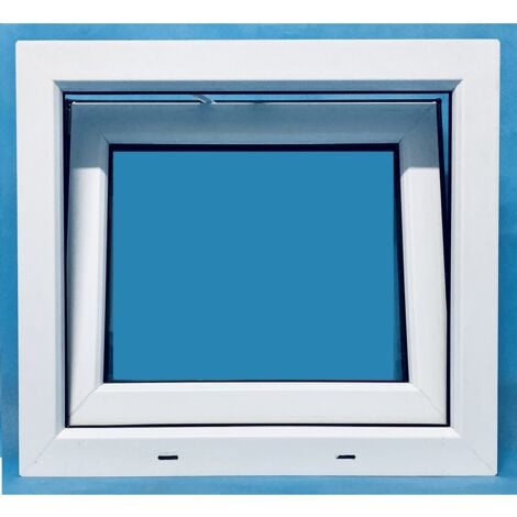 Ventana PVC 600X600 Blanca Abatible (Golpete) Vidrio Mate