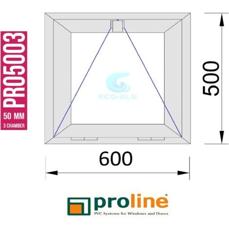 Ventana PVC 600X500 Roble Dorado Abatible (Golpete) Vidrio Mate