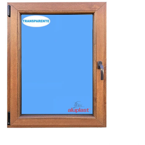 Ventana PVC 600x900 Roble Dorado Oscilobatiente Izquierda Vidrio Transparente