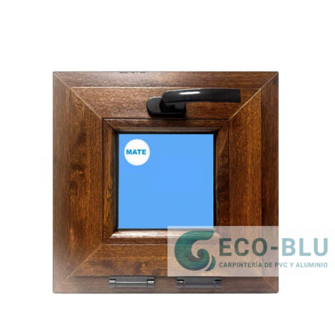 Ventana PVC 400x400 Roble dorado Oscilante Vidrio Mate