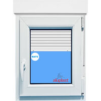 Ventana PVC 800x1155 Blanca Oscilobatiente Derecha con Persiana Vidrio Mate