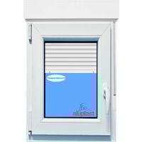 Ventana PVC 700x1155 Blanca Oscilobatiente Izquierda con Persiana Vidrio Transparente