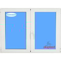 Ventana PVC 1400x1000 Blanca 2 Hojas Oscilobatiente Vidrio Transparente