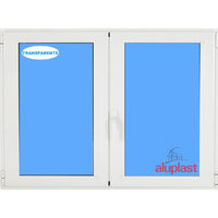 Ventana PVC 1500x1185 Blanca 2 Hojas Oscilobatiente Vidrio Transparente