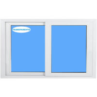 Ventana PVC 800x500 Blanca Corredera Vidrio Transparente