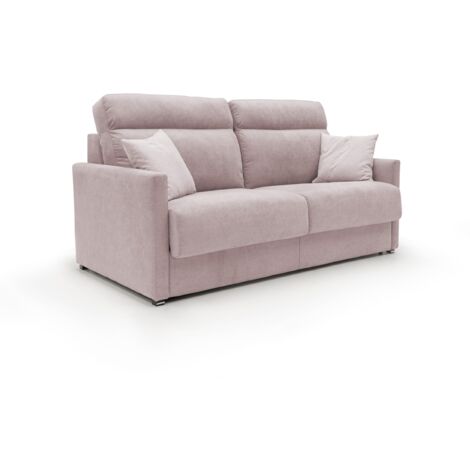Margot Sofá cama convertible en tela suave impermeable 196 cm (mat. 160x197) Rosa