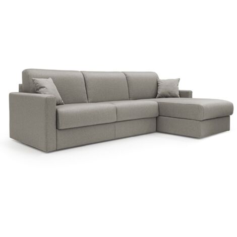 Chris Sofá esquinero de 5 plazas en tejido impermeable 248 cm Derecho (mat. 120x197) Taupe (1/5)