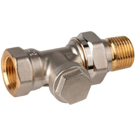 Resideo Rücklaufverschraubung Verafix Messing, vernickelt, Durchgang, 3/8", V2400D0010 (1/4)