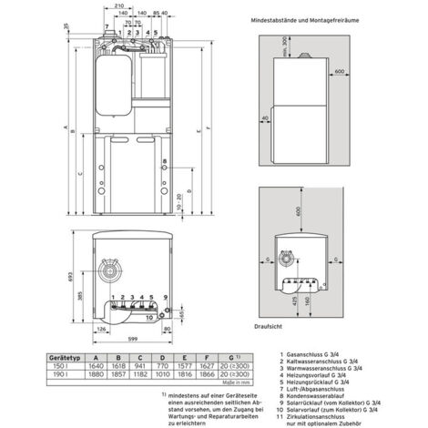 Vaillant auroCOMPACT VSC S 146/4-5 150 Kompaktgerät Brennwert 3-14kW E-Gas