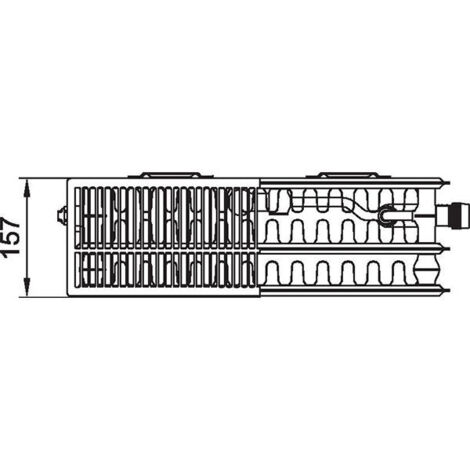 Kermi Therm X2 Line Vplus Ventilheizkörper Mittelanschluss Typ 33 605x805mm Ventilposition links PLP330600801L1K (1/5)