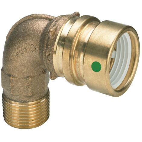 Viega Geopress-Übergangsbogen 90 Grad, d 32mm, R 1 Rotguss Modell 9614TW, 767853 (1/2)