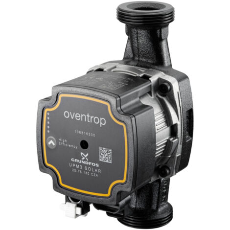 OVENTROP Hocheffizienzpumpe 180 mm mit Anschlussgewinde G 1 1/2 für Regusol-180 DN 25, Grundfos UPM3 W3 Solar 25-75 PWM C 180, 1367259 (1/2)