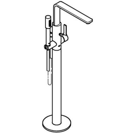 GROHE EH-Wannenbatterie Lineare 237921 Bodenmontage FMS hard graphite gebürstet, 23792AL1 (1/5)