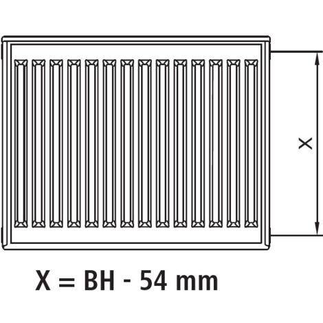 Kermi Profil-K Flachheizkörper Typ 11 Weiß 500x61x600mm mit Abdeckung 504W bei 75/65/20 Grad C