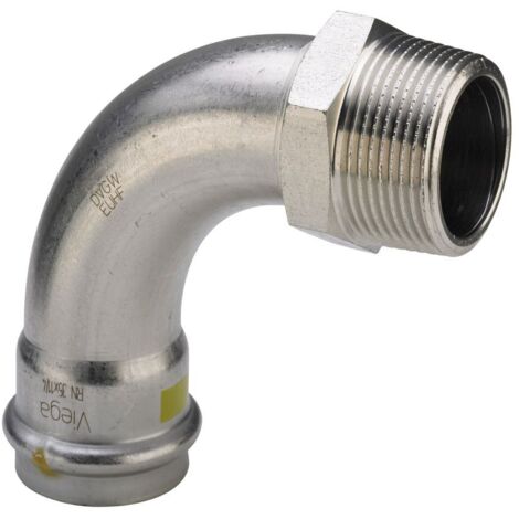 Viega Bogen 90 Grad SC Sanpress Inox G 0214 für Gas in 28mm x R1 Edelstahl