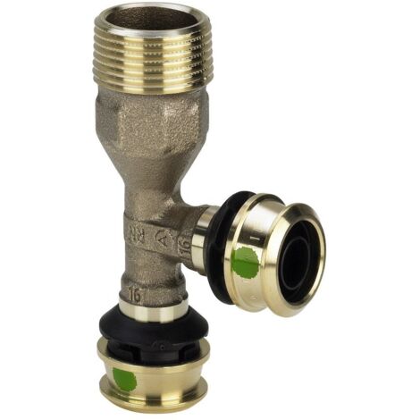 Viega Raxofix-T-Stück, R 1/2, d1 16, d2 16 Siliziumbronze Modell 5326.4, 647629 (1/2)