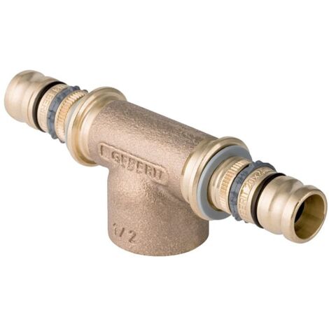 Geberit Mepla T-Stück mit Innengewinde, D 32mm, Rp 3/4", D1 32mm, Rotguss bleifrei (1/5)