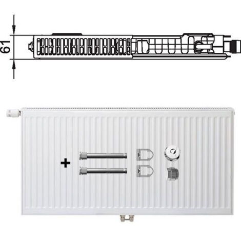 Kermi Profil Vplus Ventilheizkörper Mittelanschluss Typ 11 600x900mm Ventilposition rechts FTP110600901R1K (1/5)