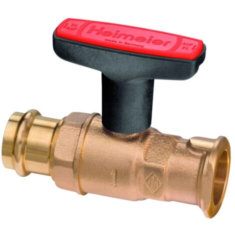 HEIMEIER Pumpen-Kugelhahn Globo P-S 28mm Viega Pressanschluss x1", Rotguss, 0632-28.000 (1/2)
