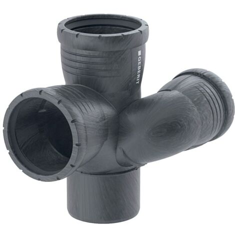 Geberit Silent-Pro Schachtbogenabzweig 87,5 Grad links D 90mm, D1 75mm, D2 90mm (1/5)