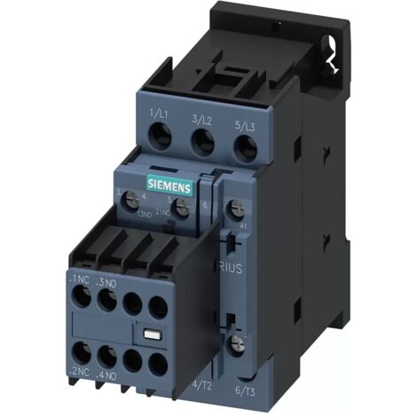 Siemens Schütz, AC-3e, 12 A/5,5 kW/400V, 3-polig, AC 230V/50Hz, 2S+2Ö, Schraubanschluss, 3RT20241AP04 (1/2)