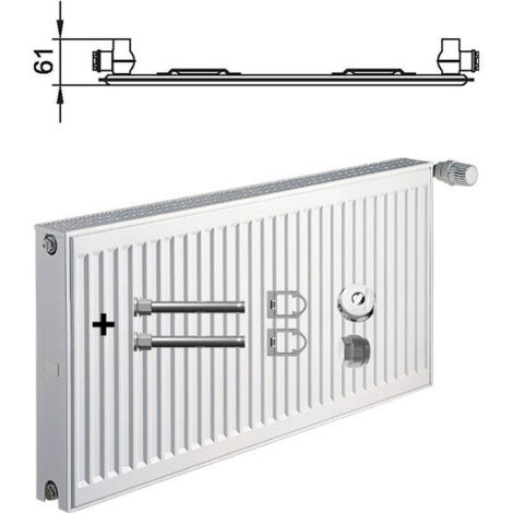 Kermi Profil-K Flachheizkörper Typ 10 Weiß 600x61x800mm ohne Abdeckung 482W bei 75/65/20 Grad C