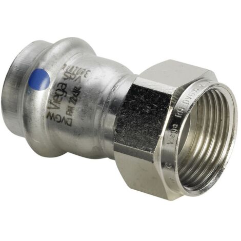 Viega Sanpress Inox LF-Anschlussverschraubung, d 18mm, G 3/4 Messing vernickelt, Stahl nichtrostend Modell 2363LF, 666699 (1/2)