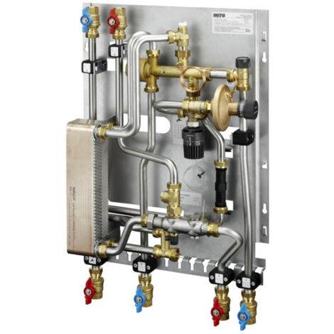 OVENTROP Wohnungsstation Regudis W-HTO ohne Kaltwasserabgang und Passstück für Wasserzähler Leistungsbereich 2, 15 l/min., Wärmeübertrager kupfergelötet, 1341274 (1/2)