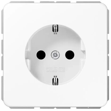 Jung SCHUKO®-Steckdose, 16 A 250 V , SAFETY+, Thermoplast, Serie CD, alpinweiß CD 1520 BFKI WW (1/2)