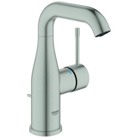 Grohe Waschtisch-Einhebelmischer Essence supersteel, M-Size, mit Ablaufgarnitur