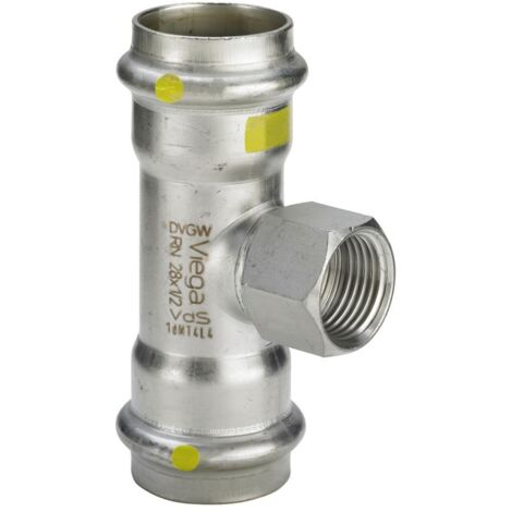 Viega T-Stück mit SC Sanpress Inox G 0217.2 für Gas in 28mmxRp3/4x28mm edst. (1/2)
