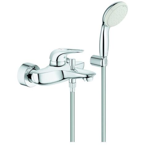 GROHE Einhand-Wannenbatterie Eurostyle mit Wandhalterset Hebel offen chrom 3359230A