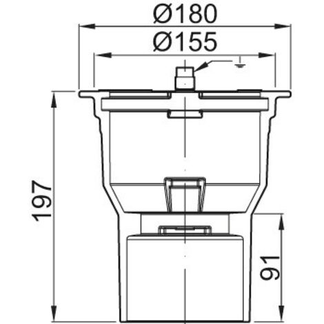 ACO Bodenablauf Passavant DN100/ 90 Grad/ 2,0l/s/Halter./epoxiert, 5569.60.20