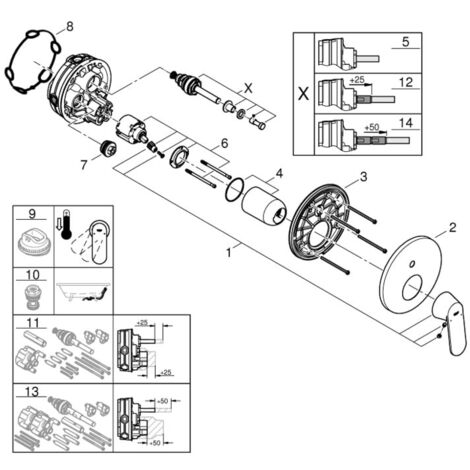 Grohe Eurosmart Cosmopolitan Duschsystem Unterputz Mit Tempesta 210 (25219001)