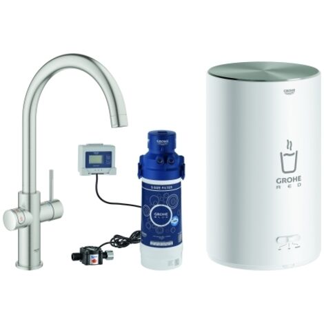 GROHE Armatur und Boiler GROHE Red Duo 300831 M-Size C-Auslauf supersteel, 30083DC1 (1/5)