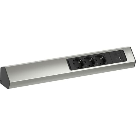 BACHMANN CASIA 2 3xCEE7/3 1xUSB A/C 22W 2,0m AEH Edelstahl-Optik, 932.006